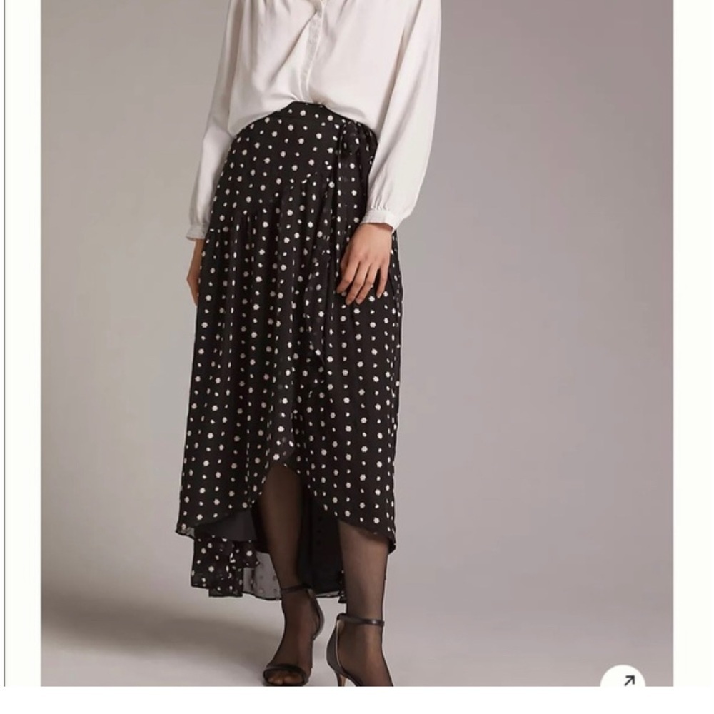Anthropology hutch black and white embroidered floral skirt